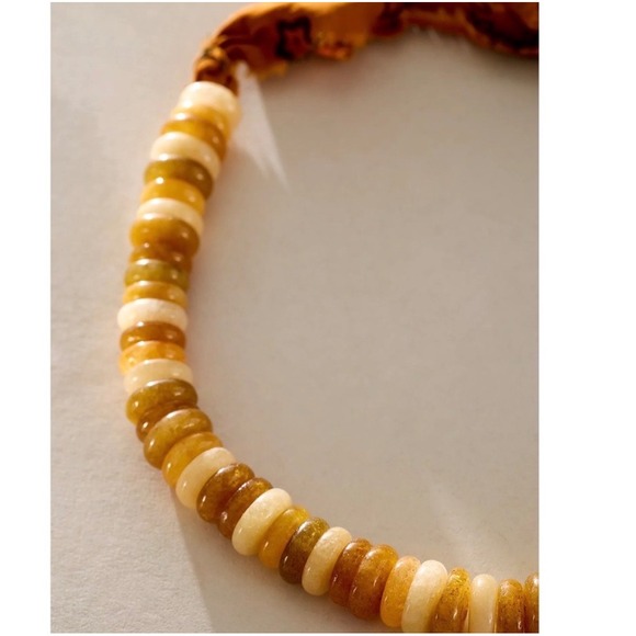 Free People Orion Stone Choker yellow jade bandana semi precious stones new NWT - Picture 3 of 7